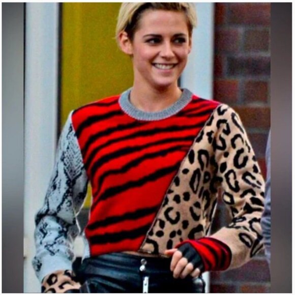 Zadig & Voltaire Delly Bis Cashmere Wool Animal Print Sweater XS - Picture 2 of 11